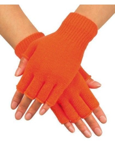 Fingerlose Handschuhe in Orange - von hoher Qualität, ideal für Karneval, Themenpartys und besondere Veranstaltungen.
